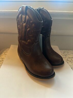 Cat & Jack Brown Kids Western Pull-On Boots